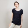 Long T-shirt en lin flammé - Coline 6840 marine - 05 Bleu marine