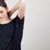 Long T-shirt en lin flammé - Coline 6840 marine - 05 Bleu marine