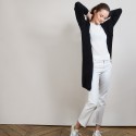 Gilet long femme - Cathy 6810 noir - 01 Noir