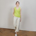 Débardeur en lin flammé - Boréal 6852 pollen - 90 Vert anis