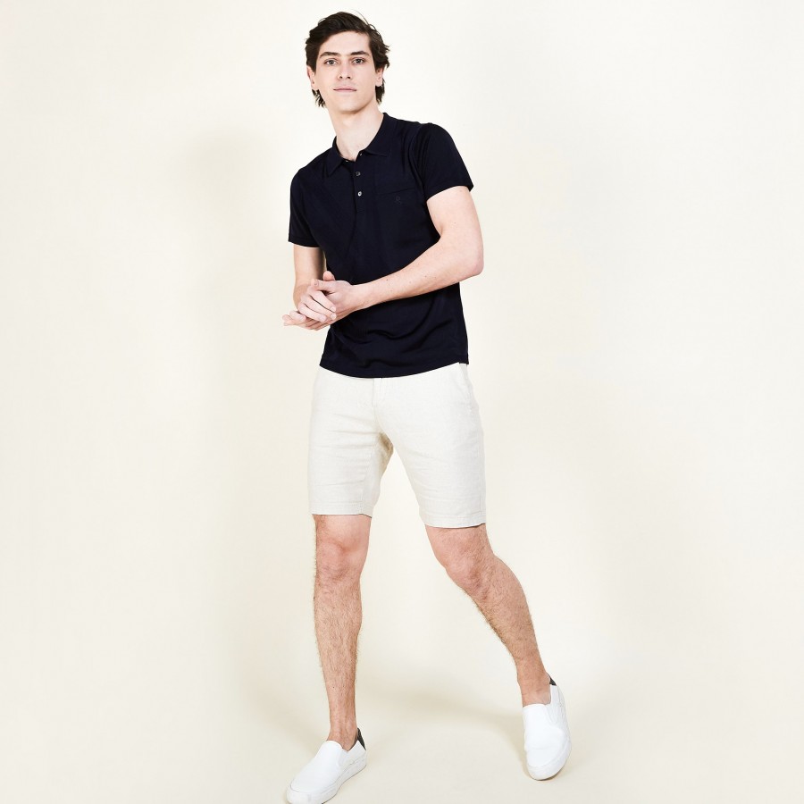 Polo en Fil Lumière à flèches - Billy 6040 marine - 05 Bleu marine Polo en Fil Lumière à flèches - Billy 6040 marine - 05 Bleu marine