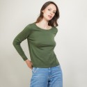 Pull col rond 100% Laine - Betina 7050 bronze - 83 Kaki