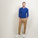 Pull col polo en laine - Beni 7042 fregate - 48 Bleu roi