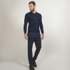 Pull col polo en laine - Beni 7040 marine - 05 Bleu marine