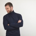 Pull col roulé en laine - Berry 7040 marine - 05 Bleu marine