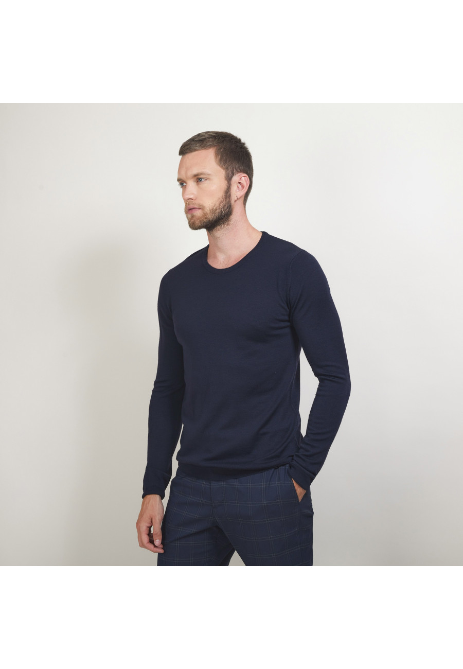Pull col rond en laine - Bardem 7040 marine - 05 Bleu marine Pull col rond en laine - Bardem 7040 marine - 05 Bleu marine