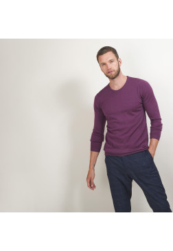 Pull col rond en laine - Bardem 7085 damas - 18 Violet foncé