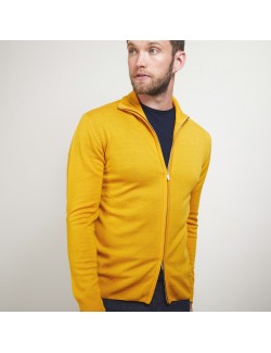 Gilet zippé en laine - Bastian 7060 safran - 89 Moutarde
