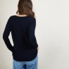 Pull col V en Bambou Cachemire - Barbara 7040 marine - 05 Bleu marine
