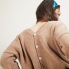 Front and back v-neck cardigan in nylon wool - Gebril