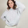 Pull col montant zippé en mohair - Gilda 7013 vapeur - 11 Gris clair