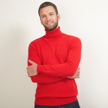 Pull col roulé en cachemire - Bruno 7080 dahlia - 52 Rouge