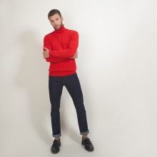 Pull col roulé en cachemire - Bruno 7080 dahlia - 52 Rouge