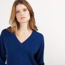Cashmere V-neck sweater with slits - Barnabe