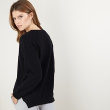 Cashmere V-neck sweater with slits - Barnabe