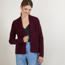 Gilet court en cachemire avec poches - Basma 7010 noir - 01 Noir