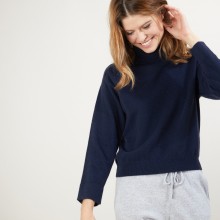 Pull emmanchures marteau en cachemire - Beverly 7040 marine - 05 Bleu marine