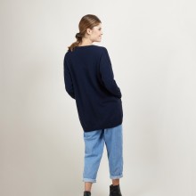 Long cardigan with pockets in cashmere - Blush
