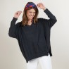 Pull en cachemire col V avec fentes - Brendao 7011 ombre - 10 Gris foncé