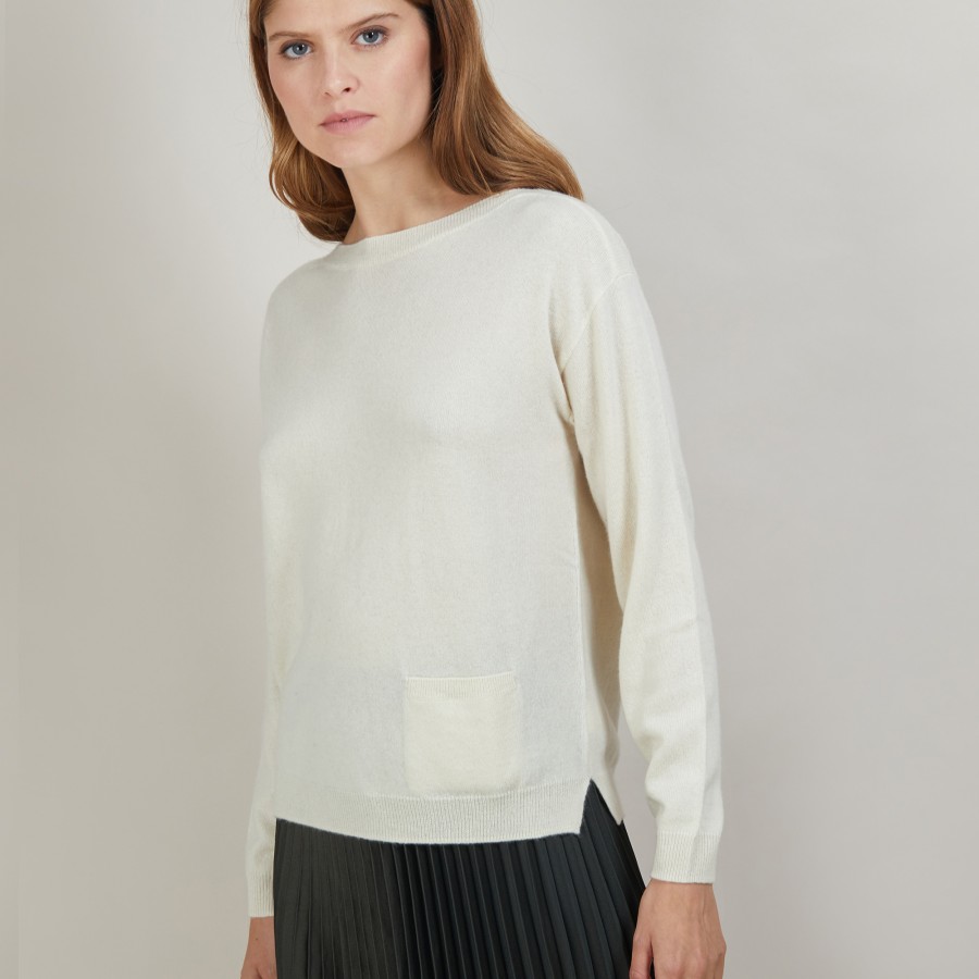 Pull col bateau en cachemire - Bal 7002 arome - 82 Ecru Pull col bateau en cachemire - Bal 7002 arome - 82 Ecru