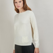 Pull col bateau en cachemire - Bal 7002 arome - 82 Ecru