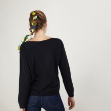 Pull col bateau en cachemire - Bal 7010 noir - 01 Noir