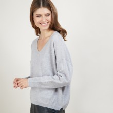 Short cashmere V-neck sweater - Balba