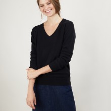 Pull col V en cachemire - Bertille 7010 noir - 01 Noir