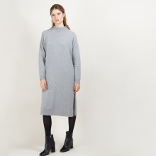 Longue robe en cachemire recyclé - Galate 7013 vapeur - 09 Gris moyen