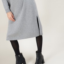 Longue robe en cachemire recyclé - Galate 7013 vapeur - 09 Gris moyen