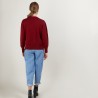 Pull bicolore en laine - Gimmie 7177 grenat/pivoine - 52 Rouge
