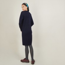 Wool dress with buttons on the shoulder - Frankie