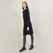 Wool dress with buttons on the shoulder - Frankie
