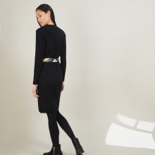 Wool dress with buttons on the shoulder - Frankie