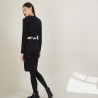 Wool dress with buttons on the shoulder - Frankie