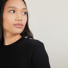 Robe en laine boutons épaule - Frankie