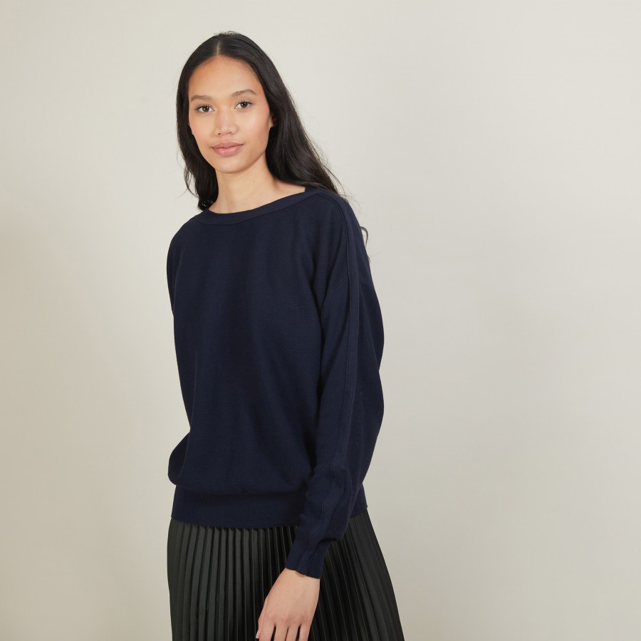 Cotton cashmere boat neck sweater - Felice Cotton cashmere boat neck sweater - Felice
