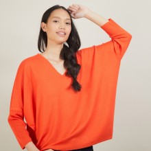 Pull manches chauve-souris en laine - Boxe