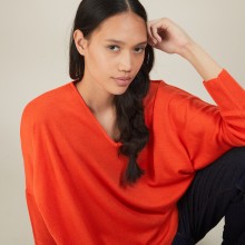 Batwing-sleeves wool sweater - Boxe