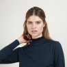 Pull col fantaisie en laine et soie - Florina 7011 ombre - 10 Gris foncé