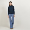 Wool and silk sweater with fancy collar - Florina