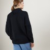 Pull col montant boutonné - Garry 7085 damas - 18 Violet foncé