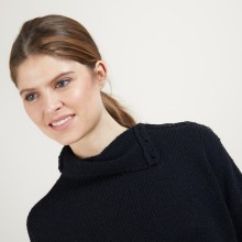 Pull col montant boutonné - Garry 7085 damas - 18 Violet foncé