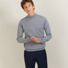Pull à col montant en cachemire - Balzan 7012 volute - 09 Gris moyen