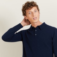 Polo manches longues en 100% cachemire - BILLY