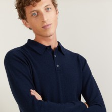 Polo manches longues en 100% cachemire - BILLY