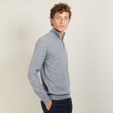 Cashmere sweater with zip neck - BLAISE