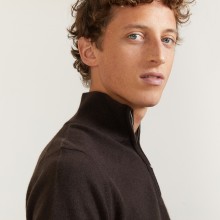 Cashmere sweater with zip neck - BLAISE