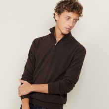 Cashmere sweater with zip neck - BLAISE