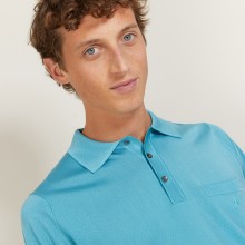 Polo manches longues homme en Fil Lumière Boris 5333 nerifer - 49 Turquoise